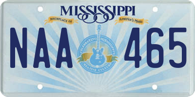 MS license plate NAA465