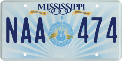 MS license plate NAA474