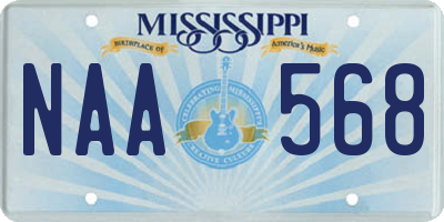 MS license plate NAA568
