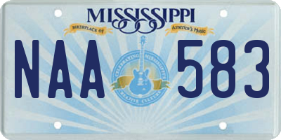 MS license plate NAA583