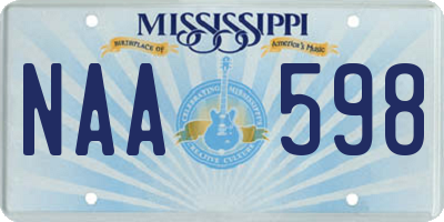 MS license plate NAA598