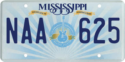 MS license plate NAA625