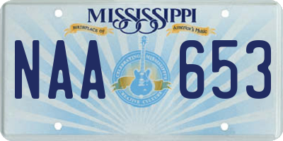 MS license plate NAA653