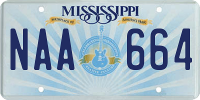 MS license plate NAA664