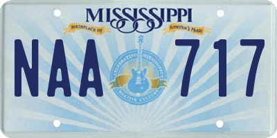 MS license plate NAA717