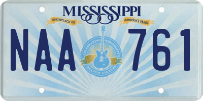 MS license plate NAA761