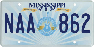 MS license plate NAA862
