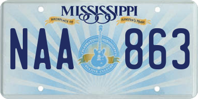 MS license plate NAA863