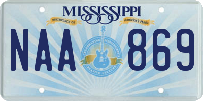 MS license plate NAA869