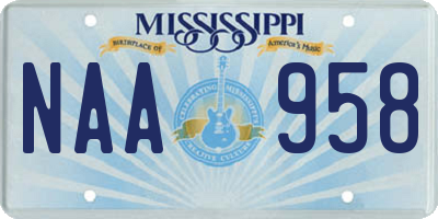 MS license plate NAA958