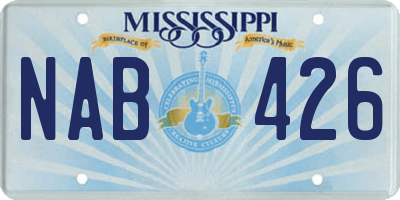 MS license plate NAB426