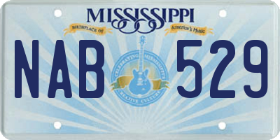 MS license plate NAB529