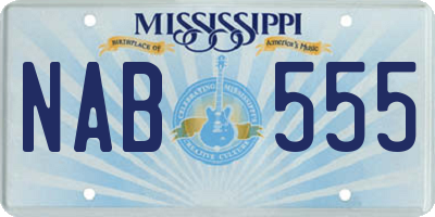 MS license plate NAB555
