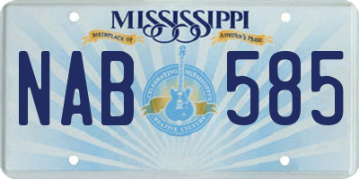 MS license plate NAB585