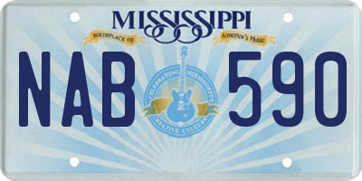 MS license plate NAB590