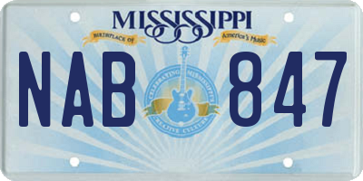 MS license plate NAB847