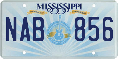 MS license plate NAB856
