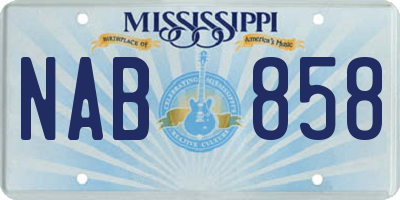 MS license plate NAB858