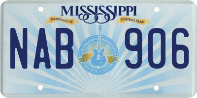 MS license plate NAB906