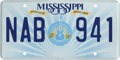 MS license plate NAB941