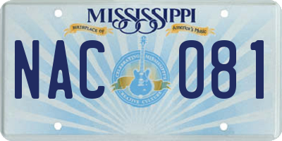 MS license plate NAC081