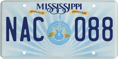 MS license plate NAC088
