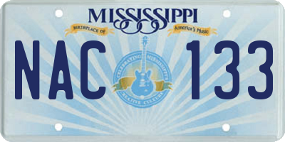 MS license plate NAC133