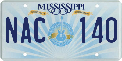 MS license plate NAC140
