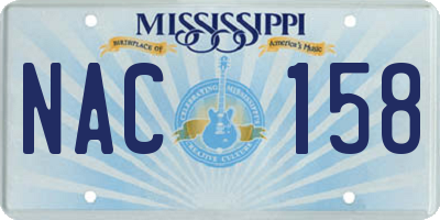 MS license plate NAC158