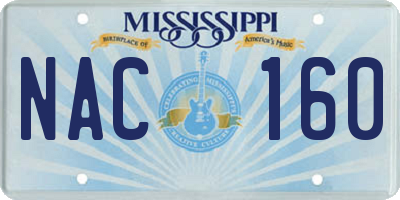 MS license plate NAC160