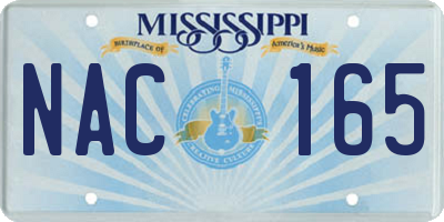 MS license plate NAC165