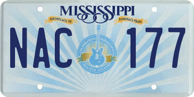MS license plate NAC177