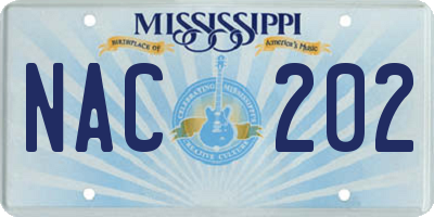 MS license plate NAC202