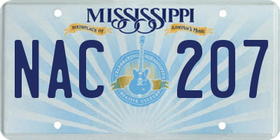 MS license plate NAC207