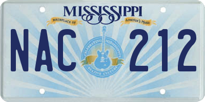 MS license plate NAC212