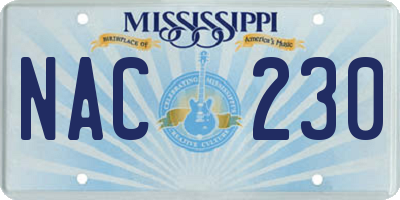 MS license plate NAC230