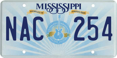 MS license plate NAC254
