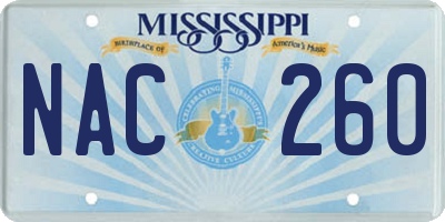 MS license plate NAC260