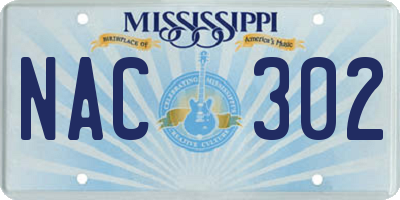 MS license plate NAC302
