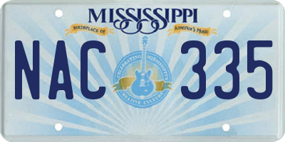 MS license plate NAC335