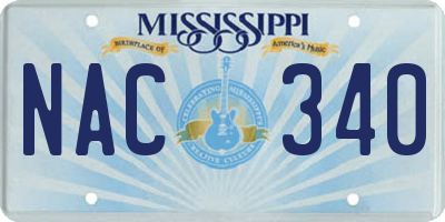 MS license plate NAC340