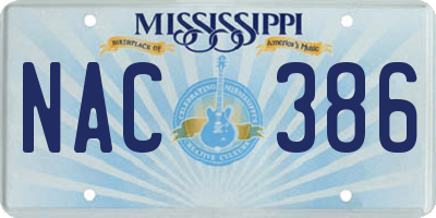 MS license plate NAC386