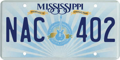 MS license plate NAC402
