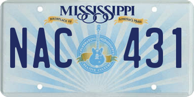 MS license plate NAC431