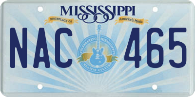 MS license plate NAC465