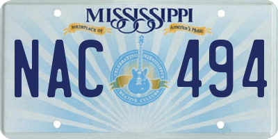 MS license plate NAC494