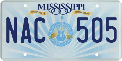 MS license plate NAC505
