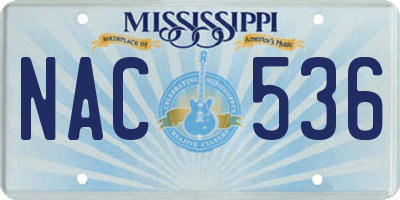 MS license plate NAC536