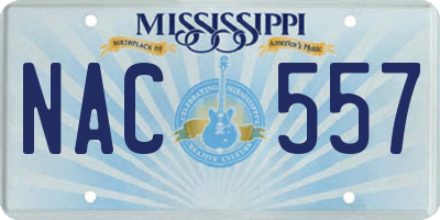 MS license plate NAC557