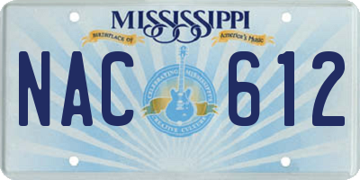 MS license plate NAC612